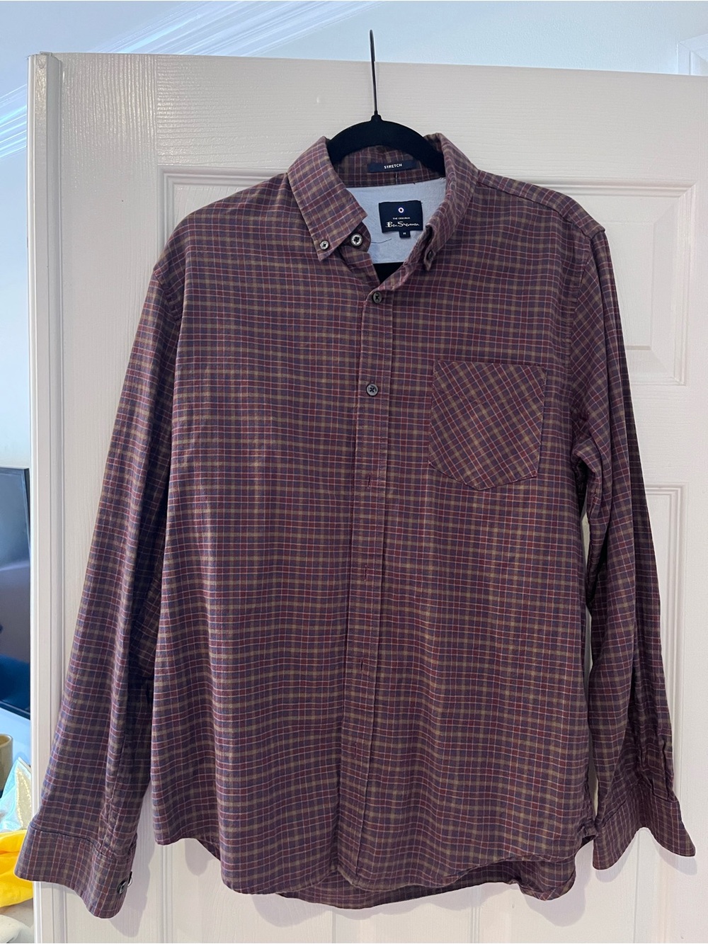 Ben Sherman Plaid Button-Down Shirt | Men’s Medium | Stretch Cotton